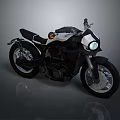 Modern Black and White Motorcycle With Streamlined Design Round Headlight And Alloy Wheels