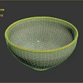 Elegant White Bowl With Gold Rim And Crackle Texture For Home Living Use