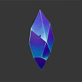 Blue And Purple Polyhedral Crystal With Glossy Surface And Dark Background 3d model