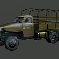 Military Green Functional Vehicle With Open Cargo Bed And Multi Wheel Design