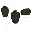 Old pottery jars, jars, old objects 3d model