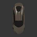 Futuristic Concept Car with Sleek Aerodynamic Body Light Brown Exterior Black Wheels and Panoramic Sunroof