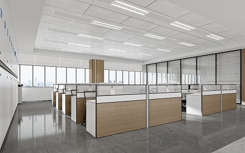 modern public office area office area 3d model