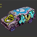 Modern bus minibus minivan driverless bus school bus 3d model