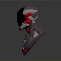 Mechanical Sci Fi Character With Red Black Armor Torso And Circular Eye