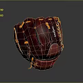 Durable Wilson Burgundy Leather Baseball Glove With Orange Laces And Stitching