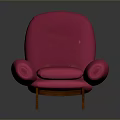 Pink Modern Armchair With Comfortable Upholstery Stylish Design And Wooden Legs