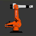 Game Movie Character Orange Robotic Arm With White Black Components And Mechanical Structure 3d model