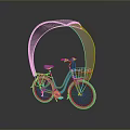 Modern Blue Bicycle With Curved Canopy Front Basket And Sleek Design