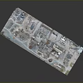 Detailed Architectural Building Master Plan With Multiple Structures Roads And Green Areas
