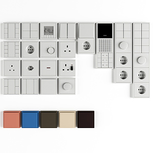 Modern socket switch socket combination 3d model