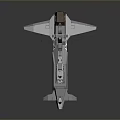 Gray Metallic Model Warship With Antenna Radar And Detailed Hull Design