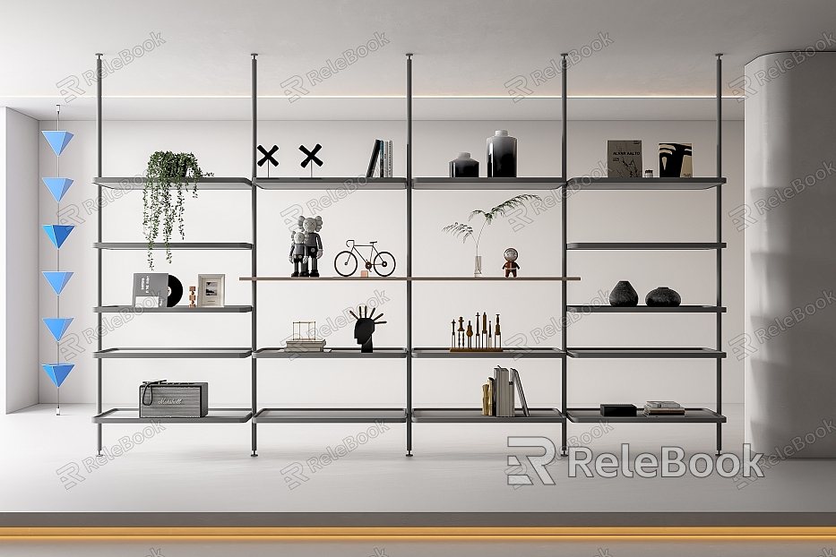 Modern Shelf Bookshelf Book Ornaments Ornaments model