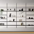 Modern Shelf Bookshelf Book Ornaments 3d model