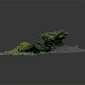 Natural Stone Rock Formation With Moss Covered Surface And Soil Ground Texture Landscape