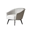 Light Gray Fabric Accent Chair with Curved Backrest and Black Slender Legs