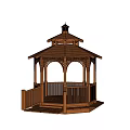 Jane Ou Pavilion three-story octagonal pavilion ancient building 3d model