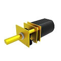 Yellow Black Industrial Mechanical Gear Shaft Housing Device Assembly Structure