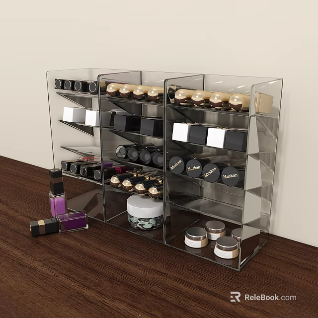 Transparent Multi Layer Organizer for Cosmetics and Perfume Storage 3d model 