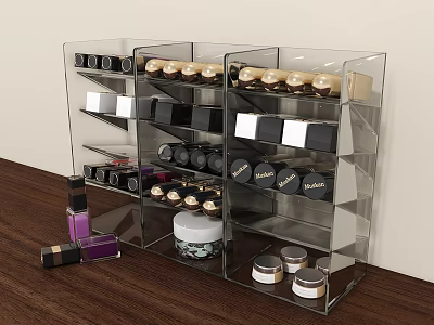 Transparent Multi Layer Organizer for Cosmetics and Perfume Storage 3d model