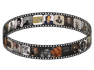 Smartphone Digital Circular Film Strip Display With Character Photos And 3d model