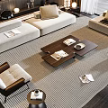 Modern sofa coffee table combination 3d model