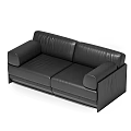 Black Leather Sofa Set With Modern Design And Comfortable Seating Options 3d model