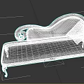 Black Chaise Lounge with Elegant Curved Design Scroll Armrests Carved Legs and Decorative Pillow