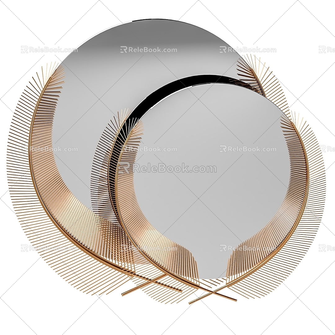 Modern mirror ghidini brass sunset mirror nika zupanc 3d model