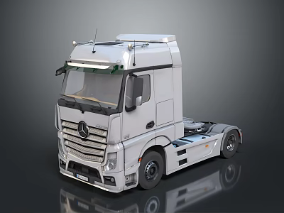 White Heavy Duty Truck Featuring Modern Cab Design And Detailed 3D Rendering 3d model