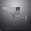 Outdoor Security Camera With Mount Bracket Gray Housing And Cable Connection