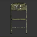 Folding Leisure Chair With Number 04 Vintage Design Metal Frame And Patterned Seat