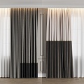 Modern simple curtain fabric curtain milk tea curtain gray curtain color matching curtain 3d model