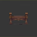 Antique Style Carved Wooden Table With Ornate Legs And Patterned Carpets On Floor