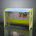 Yellow Framed Bus Shelter With Transparent Roof Bench And Posters