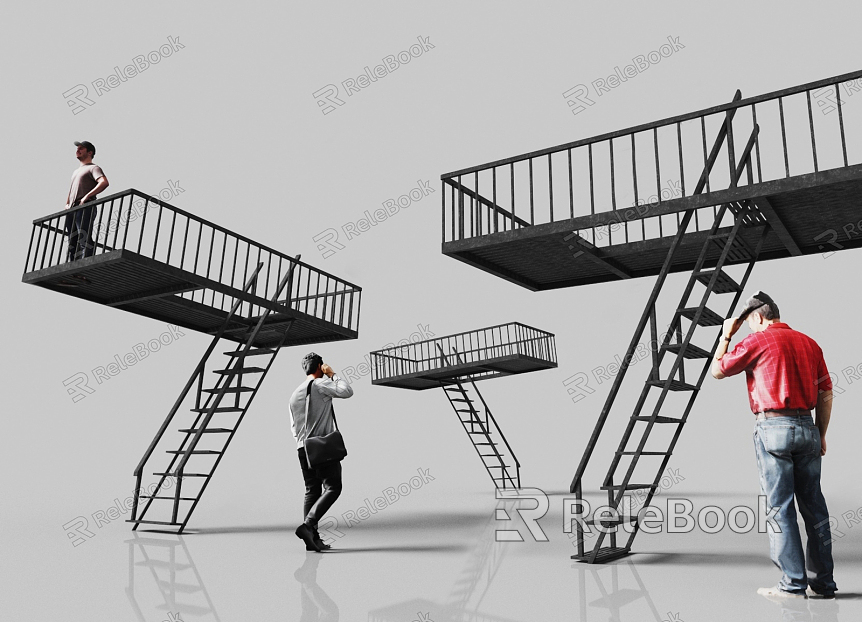 Industrial LOFT Stairs Factory Stairs model