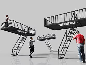 Industrial LOFT Stairs Factory Stairs 3d model