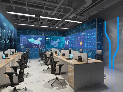 modern command center 3d model
