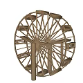 Old Fashioned Wooden Water Wheel As Agricultural Irrigation Equipment For Rural Farms