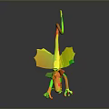 3D Model Of Mythical Dragon With Wings Sharp Claws And Open Mouth
