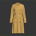Stylish Yellow Double Breasted Belted Long Trench Coat Fashion Design