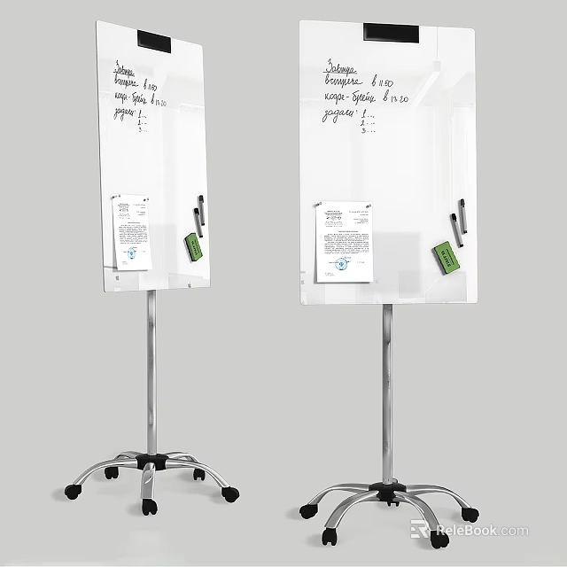 Premium Musical Instruments and Art Supplies with Wheeled Easel Stand Paper and Clips 3d model 