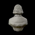 Classical Male Bust Sculpture With Beard And Star Decorated Coat