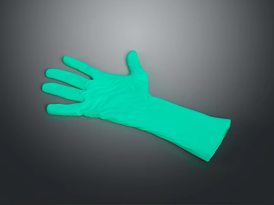 High Quality Green Long Gloves For Protective Use And Comfortable Wear 3d model