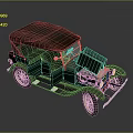 Classic Vintage Green Car With Brown Soft Top And Retro Design Features