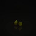 Fresh Ripe Pears With Greenish Yellow Skin And Brown Spots On Black Background