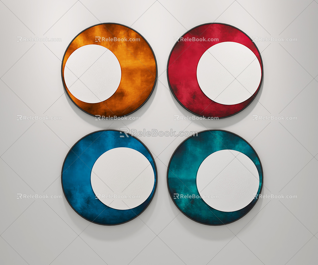 Modern round frame painting decorative painting model