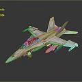Silver Military Fighter Jet Model With Cockpit Wings And Landing Gear