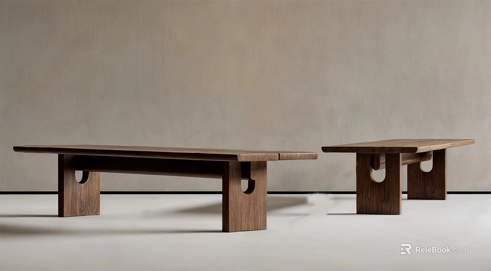 Minimalist Modern Wooden Stools With Clean Lines And Sturdy Construction For Interior Decor 3d model 