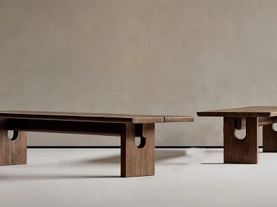 Minimalist Modern Wooden Stools With Clean Lines And Sturdy Construction For Interior Decor 3d model